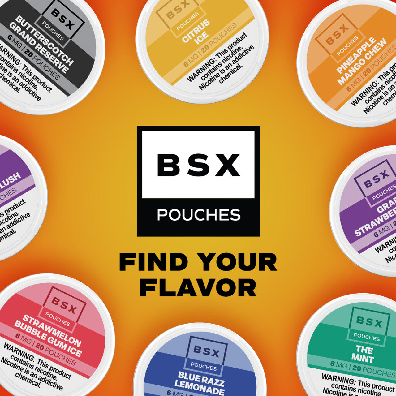 BSX Nicotine Pouches – 20 Pouches/Can