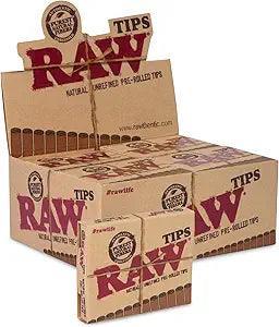 RAW Filter Tips - Natural Unrefined Pre-Rolled Tips - Original