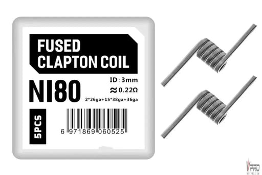 Damn Vape Ni80 Fused Clapton Coils - 5-Pack, 0.22Ω