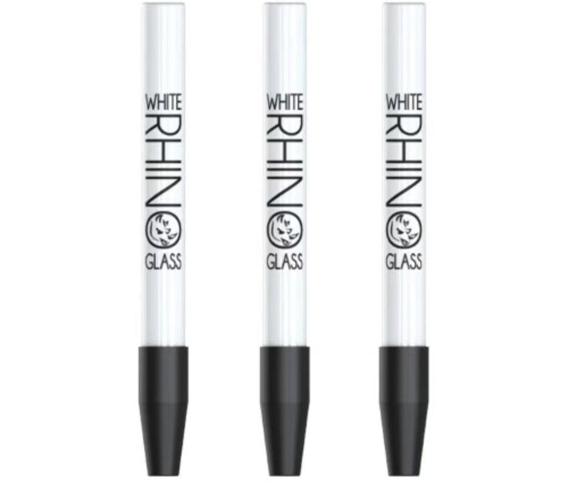 White Rhino White Ceramic Straw With Black Silicone Cap